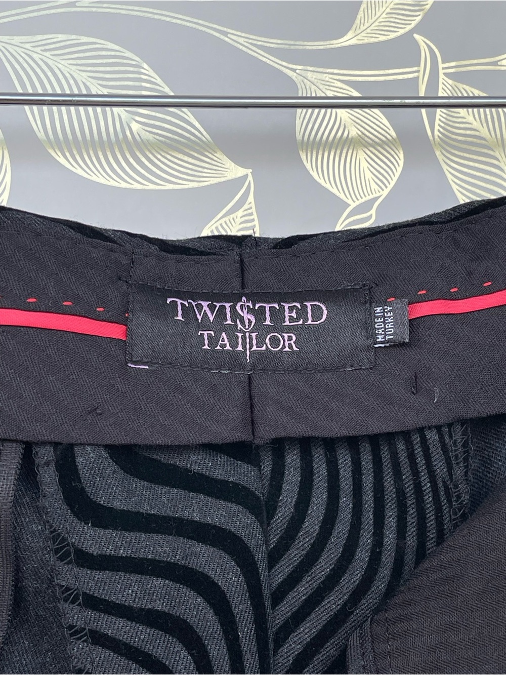 Twisted Tailor Torrance Black Velvet Swirl Dress Pants Size 38 — image 6 of 8